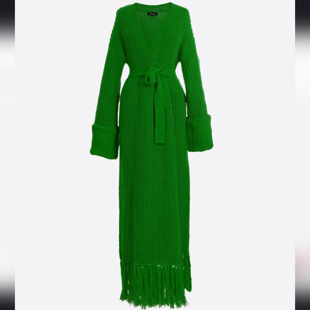 Green Knit Sweater Dress - Picture 2 of 8